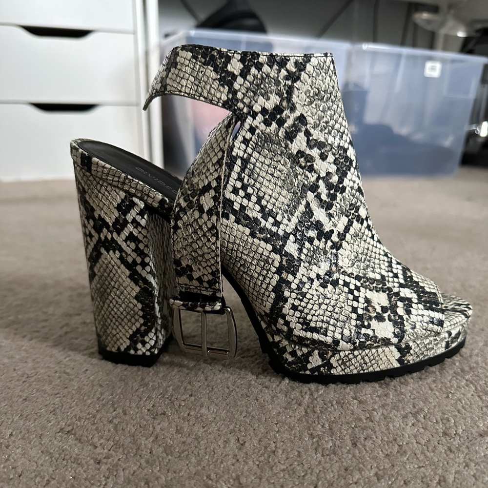 Snake print heels